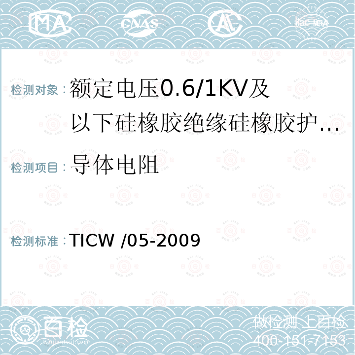 导体电阻 TICW /05-2009  