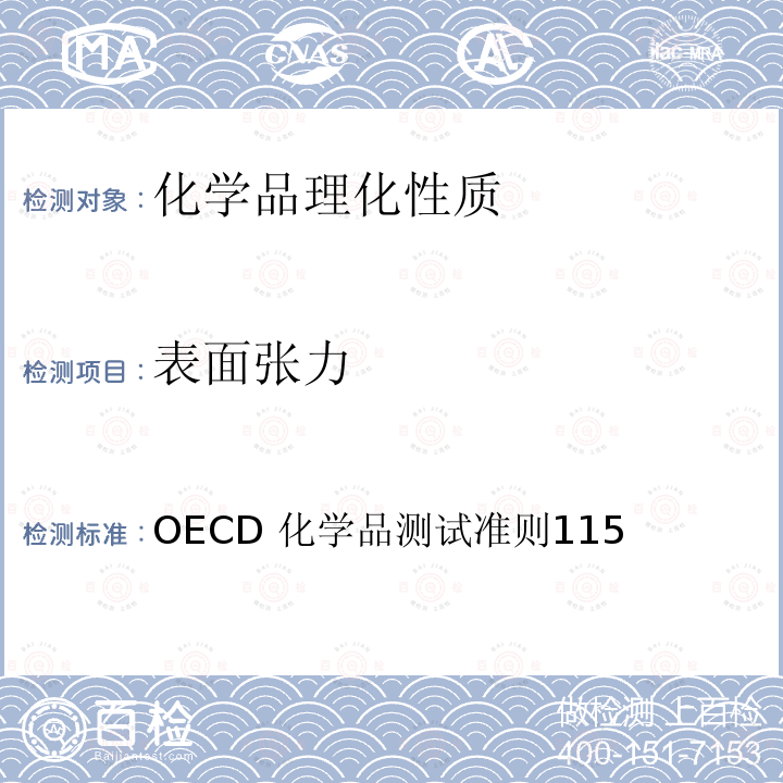 表面张力 OECD 化学品测试准则115  