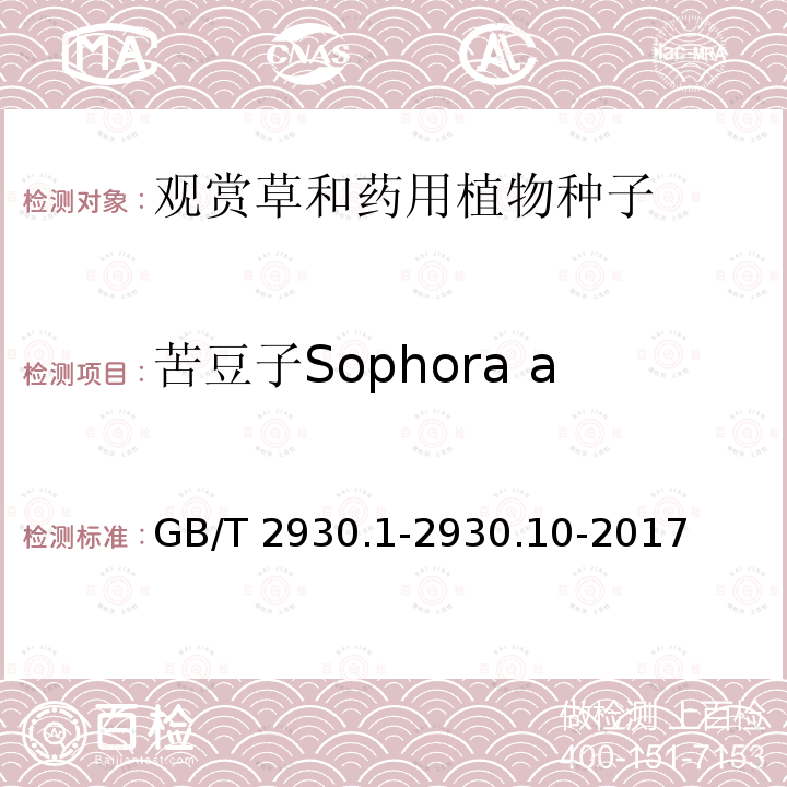苦豆子Sophora alopecuroides GB/T 2930.1-2930  .10-2017