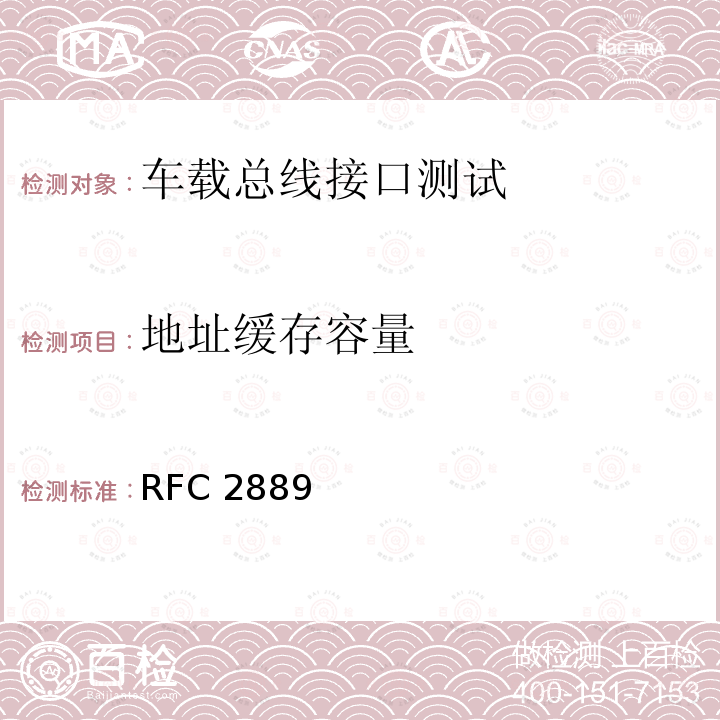 地址缓存容量 地址缓存容量 RFC 2889