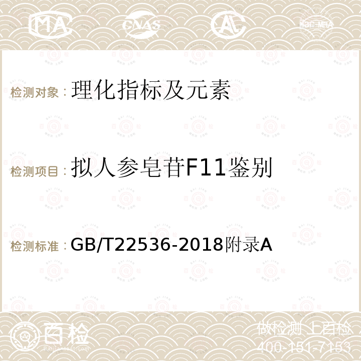 拟人参皂苷F11鉴别 GB/T 22536-2018 生晒参分等质量