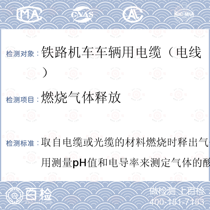 燃烧气体释放 取自电缆或光缆的材料燃烧时释出气体的试验方法第2部分:用测量pH值和电导率来测定气体的酸度  