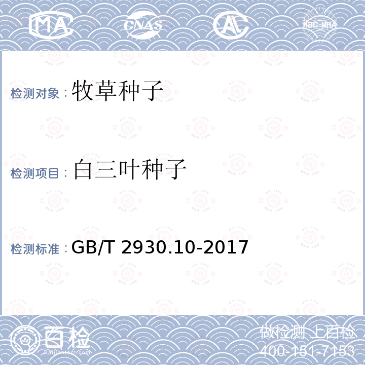 白三叶种子 白三叶种子 GB/T 2930.10-2017