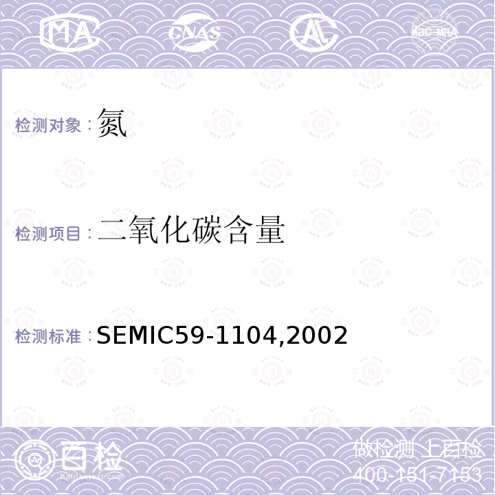 二氧化碳含量 SEMIC59-1104,2002  