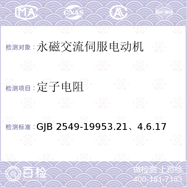 定子电阻 GJB 2549-19953  .21、4.6.17