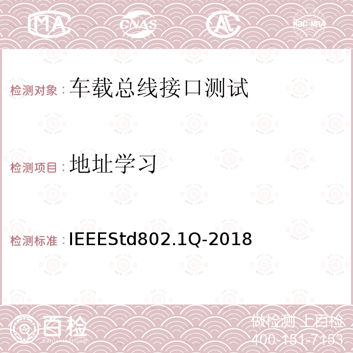 地址学习 IEEESTD 802.1Q-2018  IEEEStd802.1Q-2018