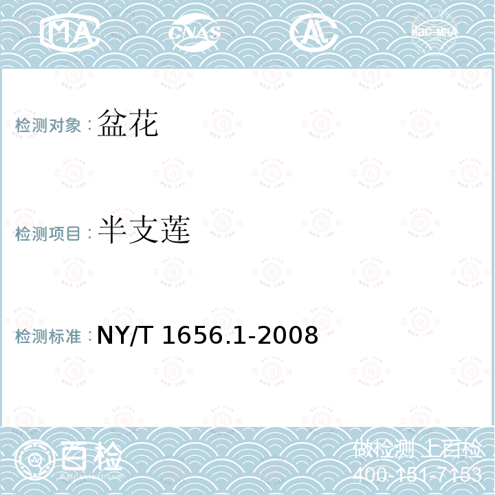 半支莲 NY/T 1656.1-2008 花卉检验技术规范 第1部分:基本规则