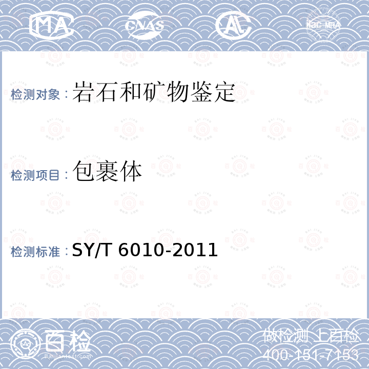包裹体 SY/T 6010-201  1