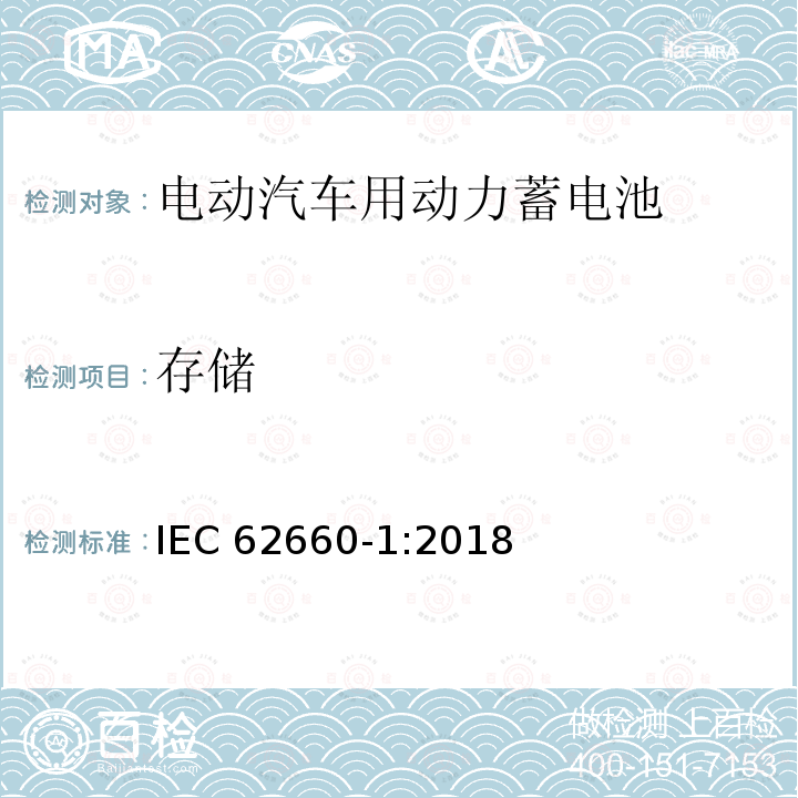 存储 存储 IEC 62660-1:2018