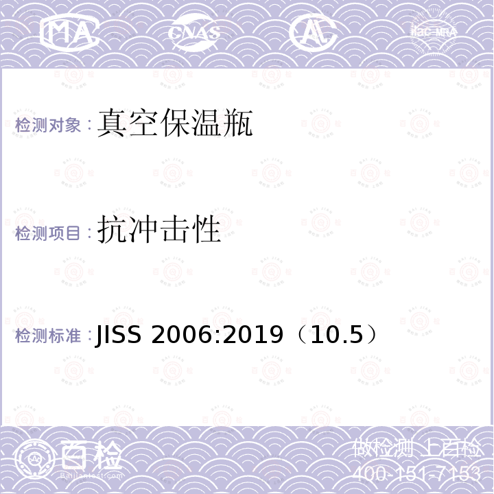 抗冲击性 JISS 2006:2019（10.5）  
