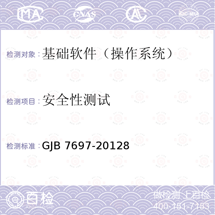 安全性测试 GJB 7697-20128  