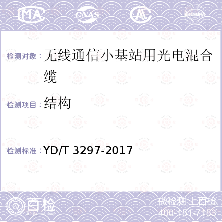 结构 YD/T 3297-2017 通信用耐火光缆