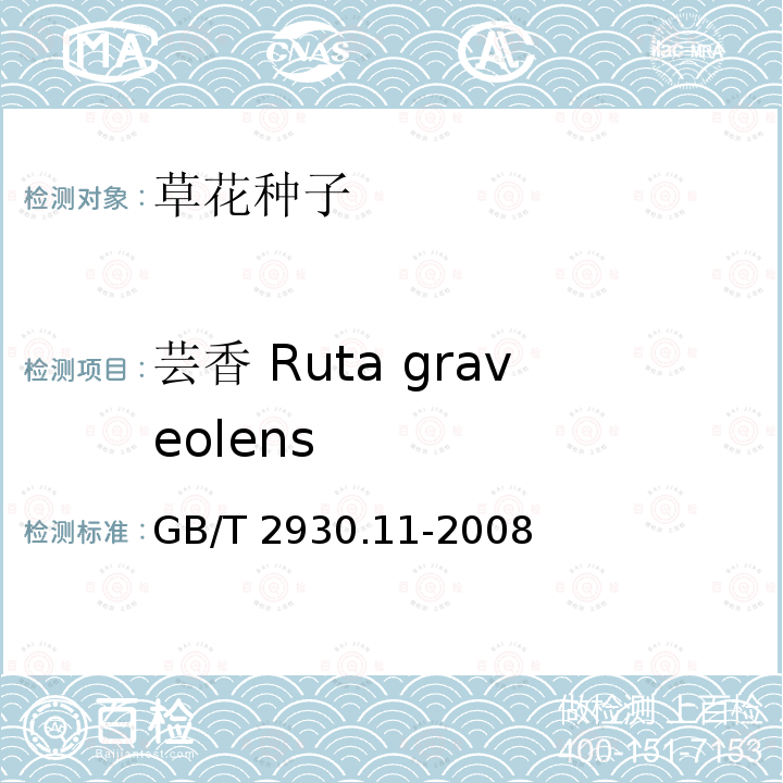芸香 Ruta graveolens GB/T 2930.11-2008 草种子检验规程 检验报告