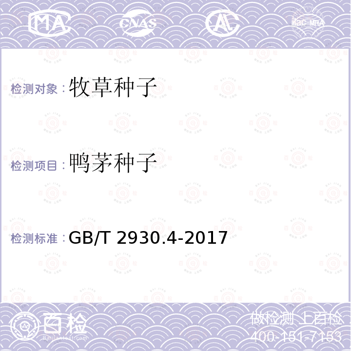 鸭茅种子 鸭茅种子 GB/T 2930.4-2017