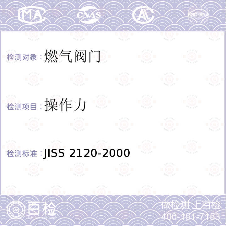 操作力 S 2120-2000  JIS