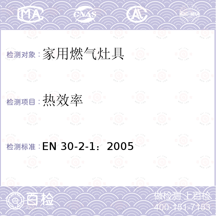 热效率 EN 30-2-1：2005  