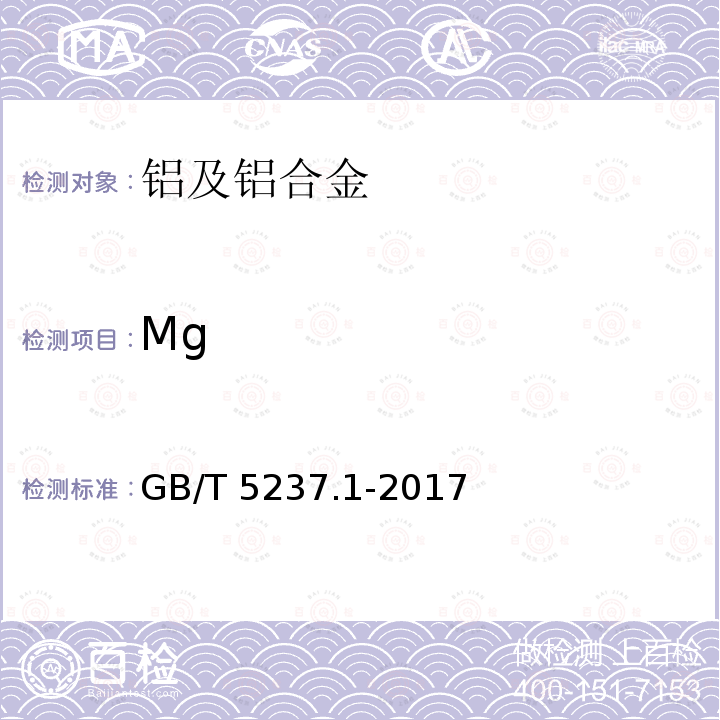 Mg Mg GB/T 5237.1-2017