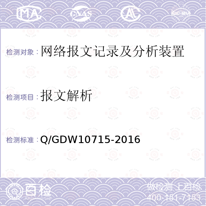 报文解析 报文解析 Q/GDW10715-2016