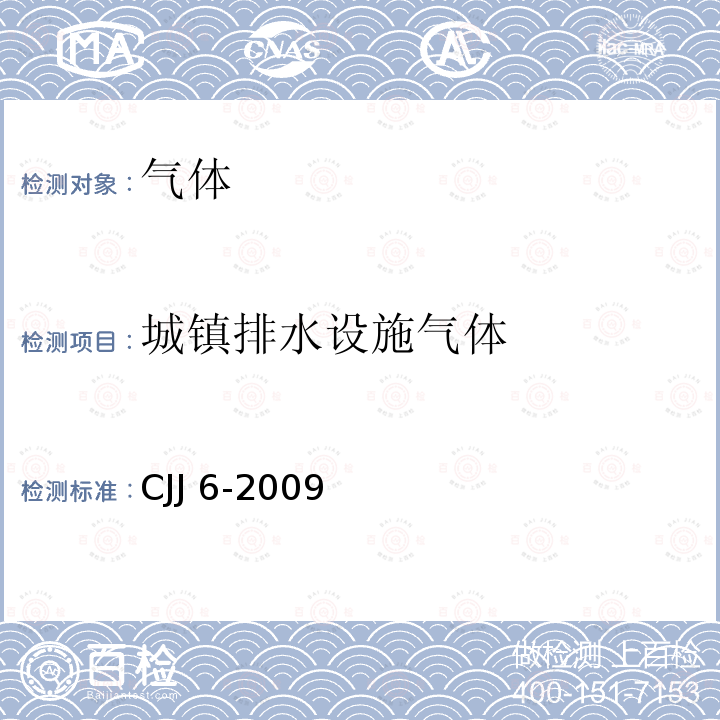 城镇排水设施气体 CJJ 6-2009 城镇排水管道维护安全技术规程(附条文说明)