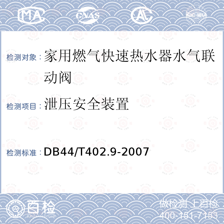 泄压安全装置 泄压安全装置 DB44/T402.9-2007