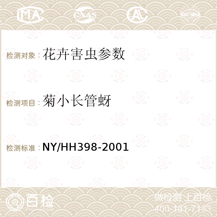 菊小长管蚜 HH 398-2001  NY/HH398-2001