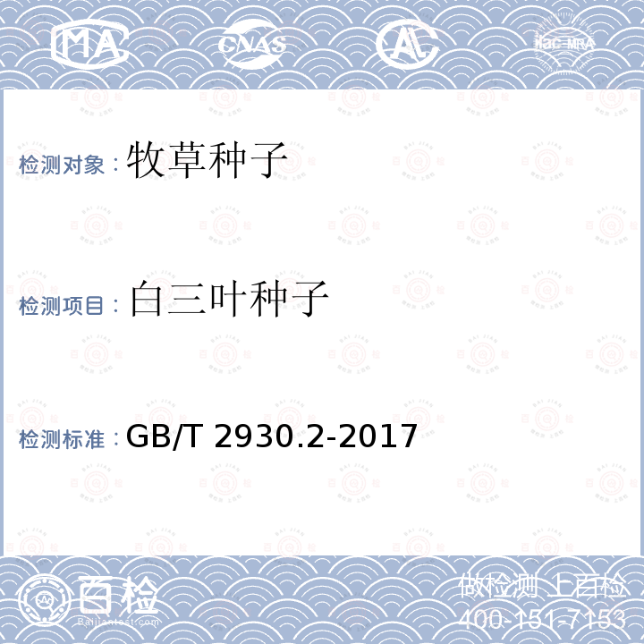 白三叶种子 白三叶种子 GB/T 2930.2-2017
