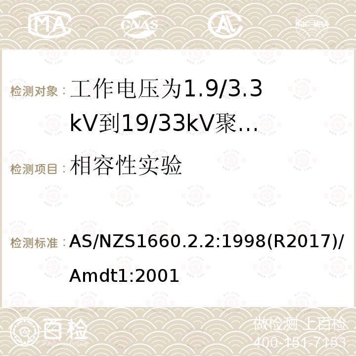 相容性实验 AS/NZS 1660.2  AS/NZS1660.2.2:1998(R2017)/Amdt1:2001