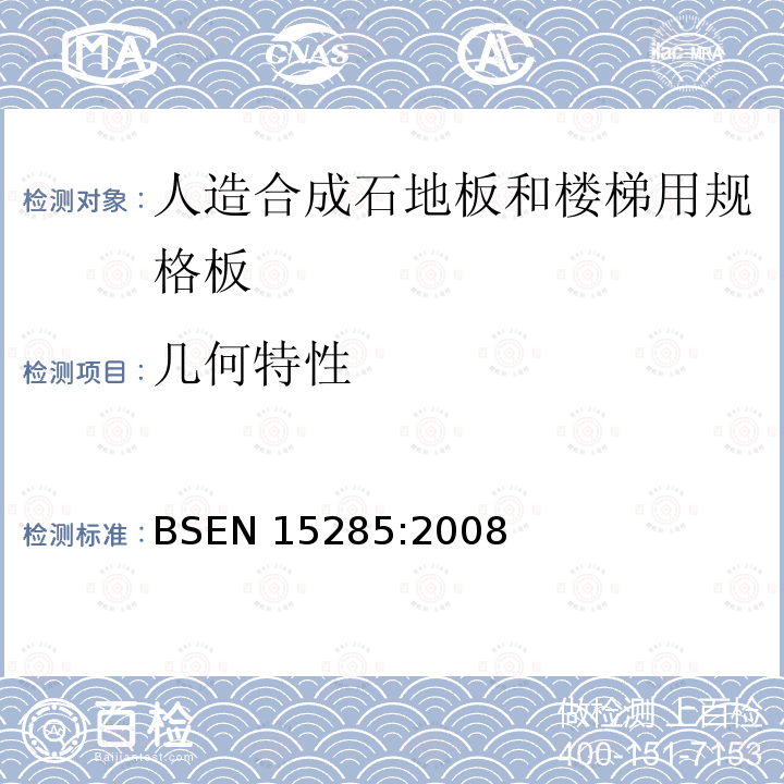 几何特性 BS EN 15285-2008  BSEN 15285:2008