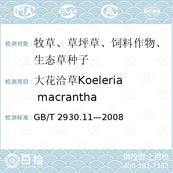 大花洽草Koeleria macrantha GB/T 2930.11-2008 草种子检验规程 检验报告