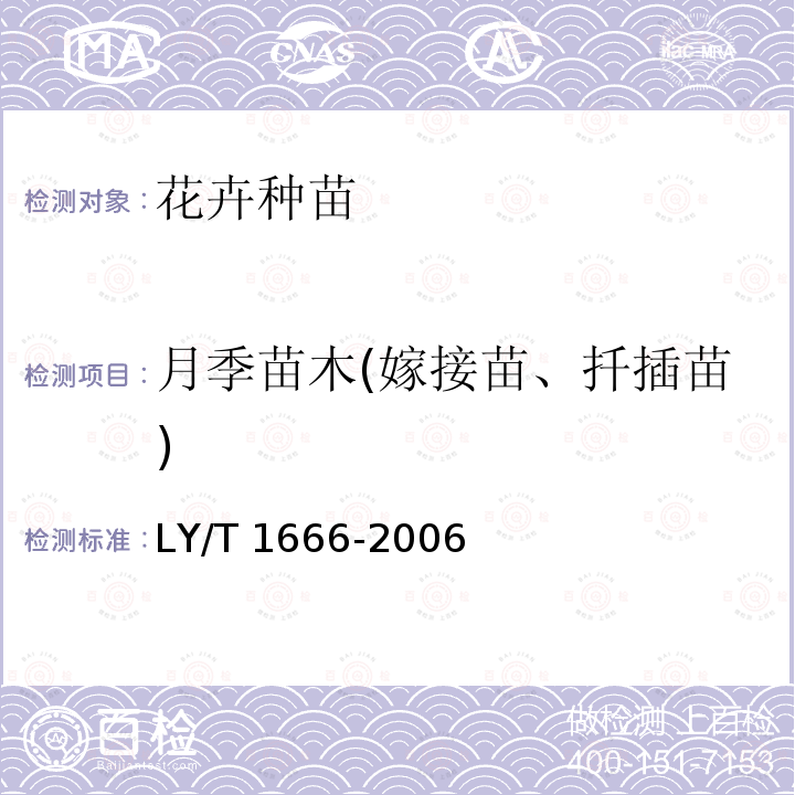 月季苗木(嫁接苗、扦插苗) LY/T 1666-2006 月季苗木质量