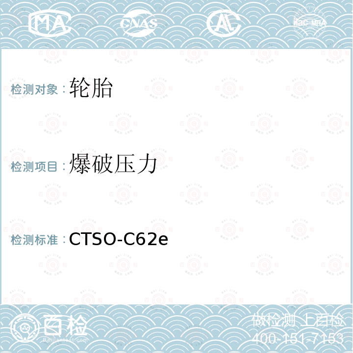 爆破压力 CTSO-C62e  