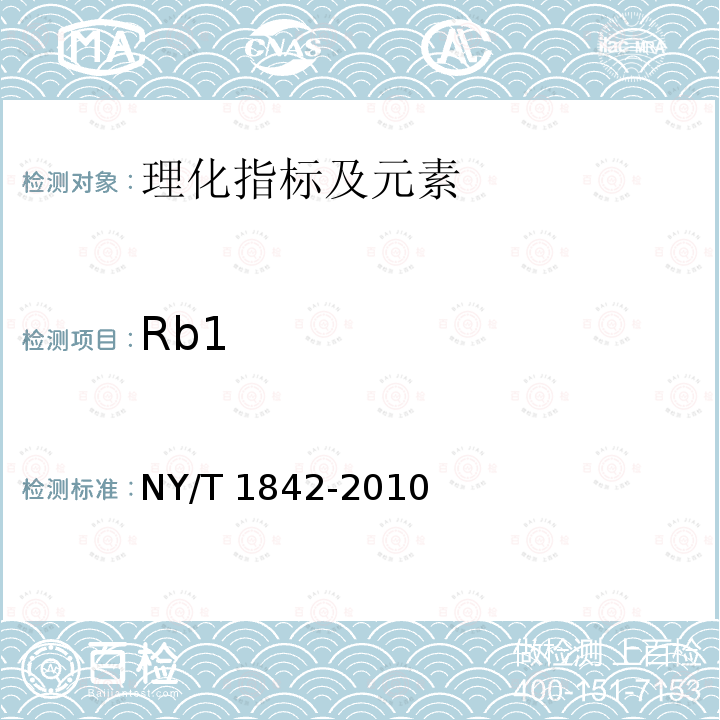 Rb1 NY/T 1842-2010 人参中皂苷的测定