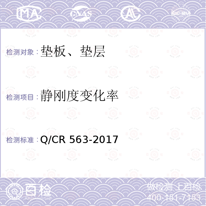静刚度变化率 Q/CR 563-2017  