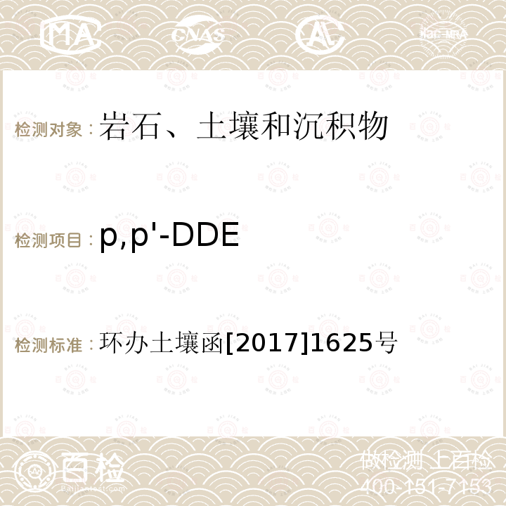 p,p'-DDE p,p'-DDE 环办土壤函[2017]1625号