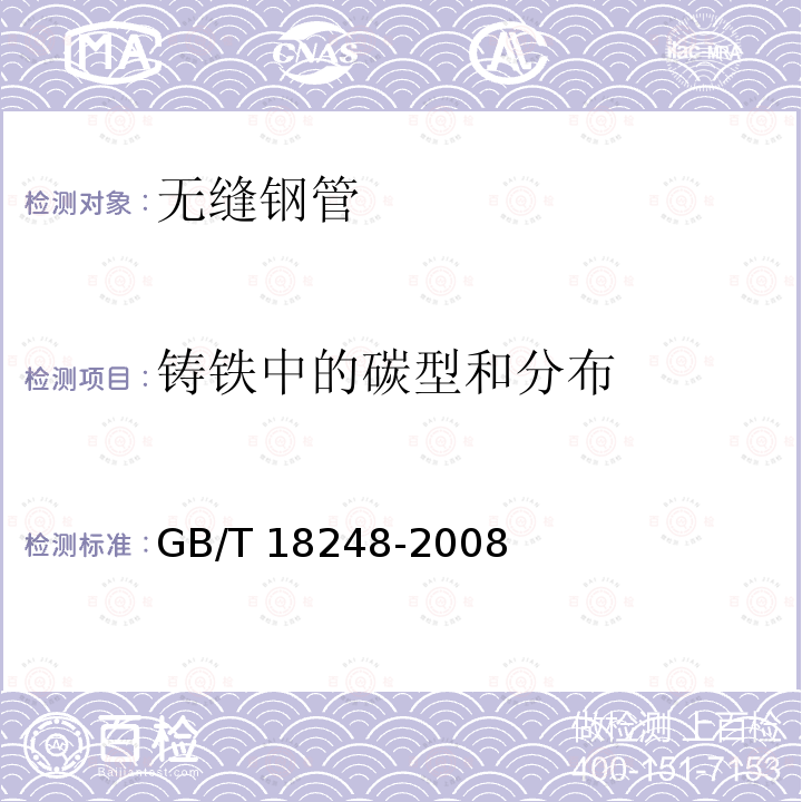 铸铁中的碳型和分布 GB/T 18248-2008 【强改推】气瓶用无缝钢管