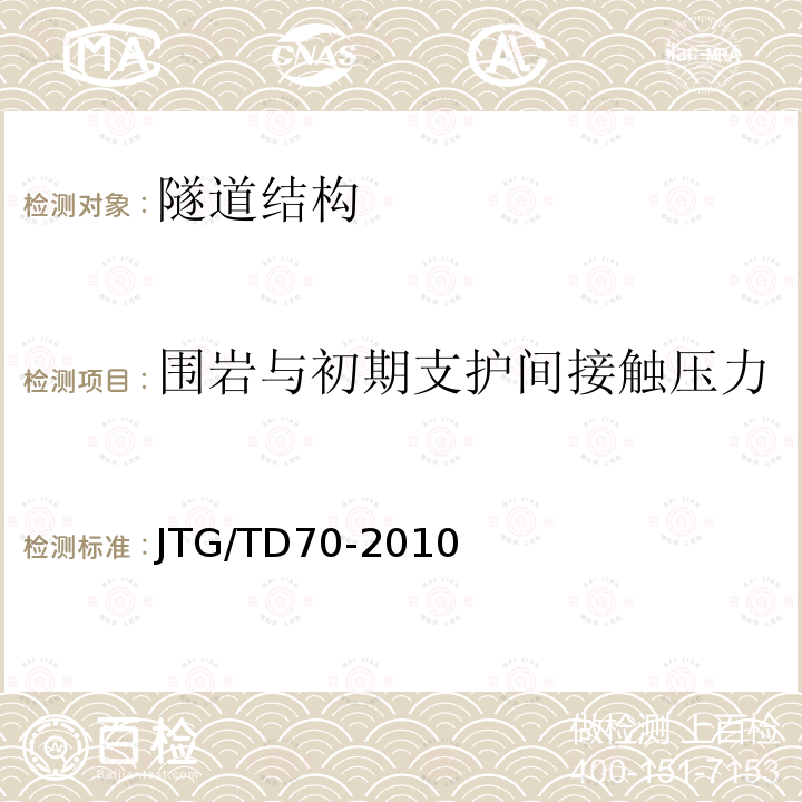 围岩与初期支护间接触压力 JTG/T D70-2010 公路隧道设计细则(附勘误单)