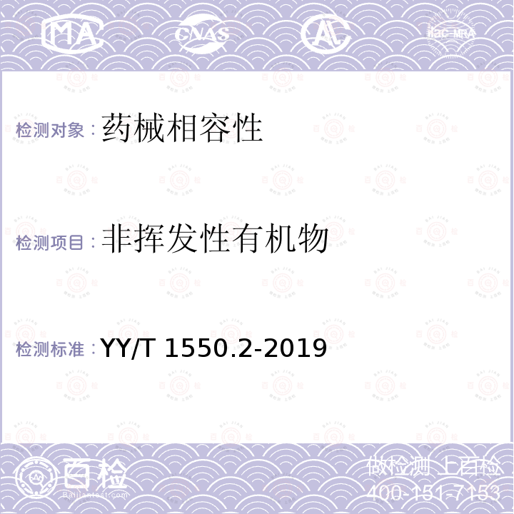 非挥发性有机物 YY/T 1550.2-2019 一次性使用输液器具与药物相容性研究指南 第2部分：可沥滤物研究 已知物