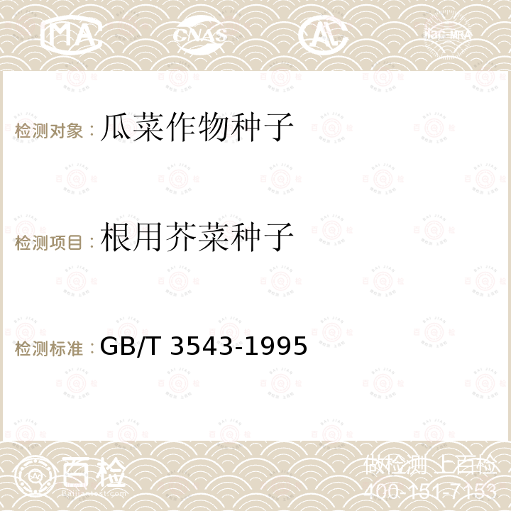 根用芥菜种子 GB/T 3543-1995  