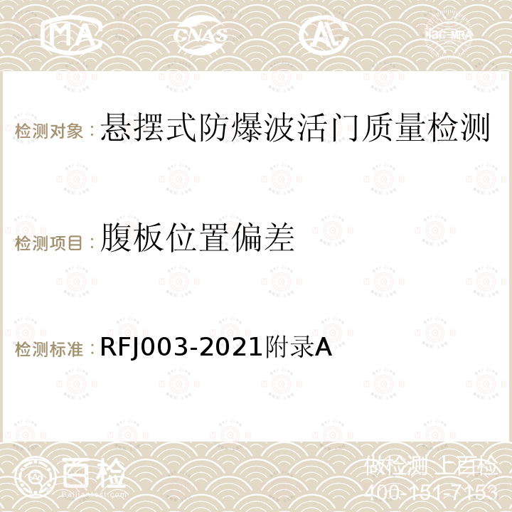 腹板位置偏差 RFJ 003-2021  RFJ003-2021附录A