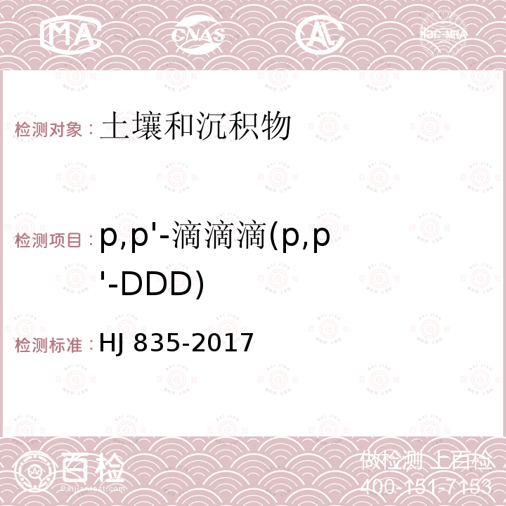 p,p'-滴滴滴(p,p'-DDD) p,p'-滴滴滴(p,p'-DDD) HJ 835-2017