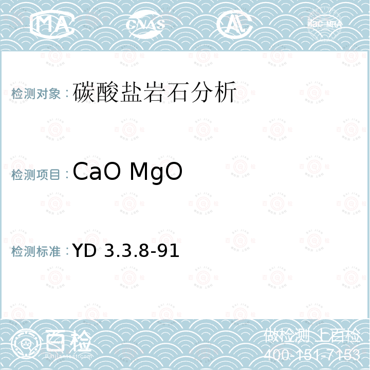 CaO MgO CaO MgO YD 3.3.8-91