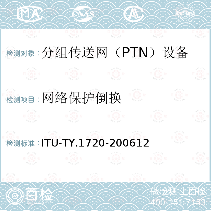 网络保护倒换 ITU-TY.1720-200612  