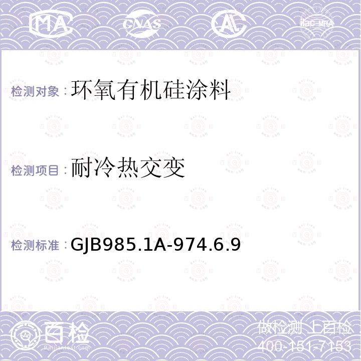 耐冷热交变 GJB 985.1A-974  GJB985.1A-974.6.9