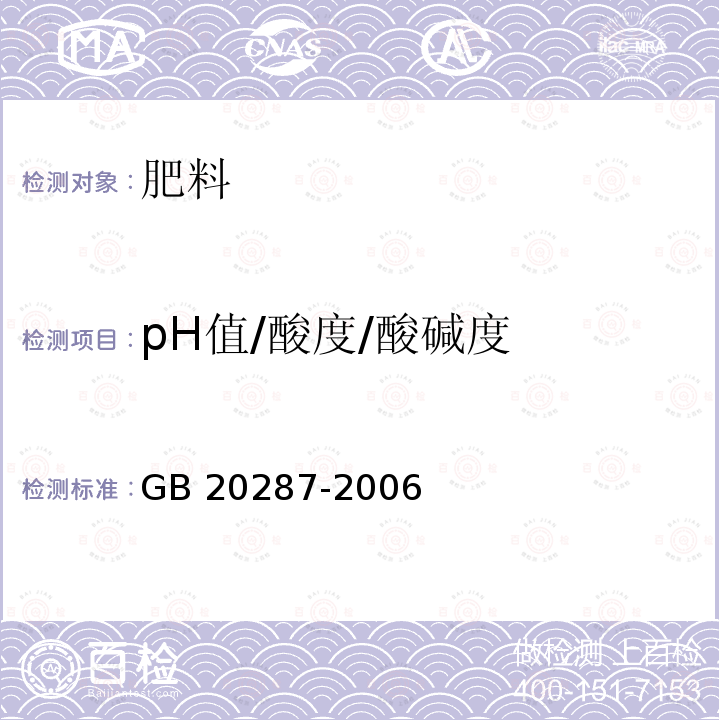 pH值/酸度/酸碱度 GB 20287-2006 农用微生物菌剂