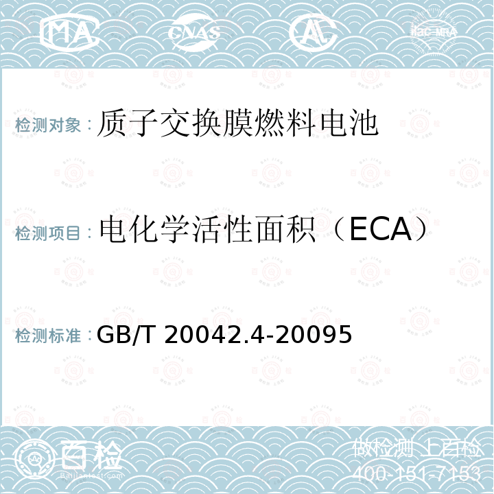 电化学活性面积（ECA） GB/T 20042.4-2009 质子交换膜燃料电池 第4部分:电催化剂测试方法