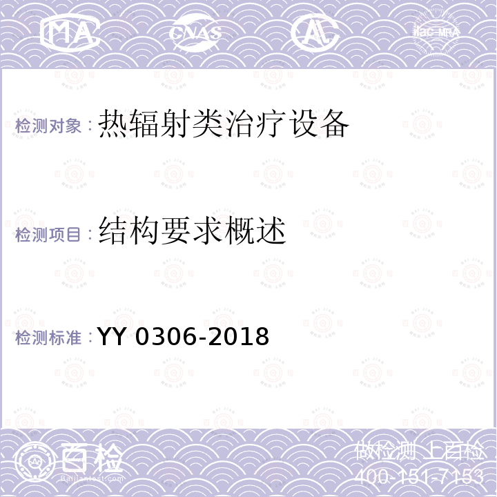 结构要求概述 YY 0306-2018 热辐射类治疗设备安全专用要求