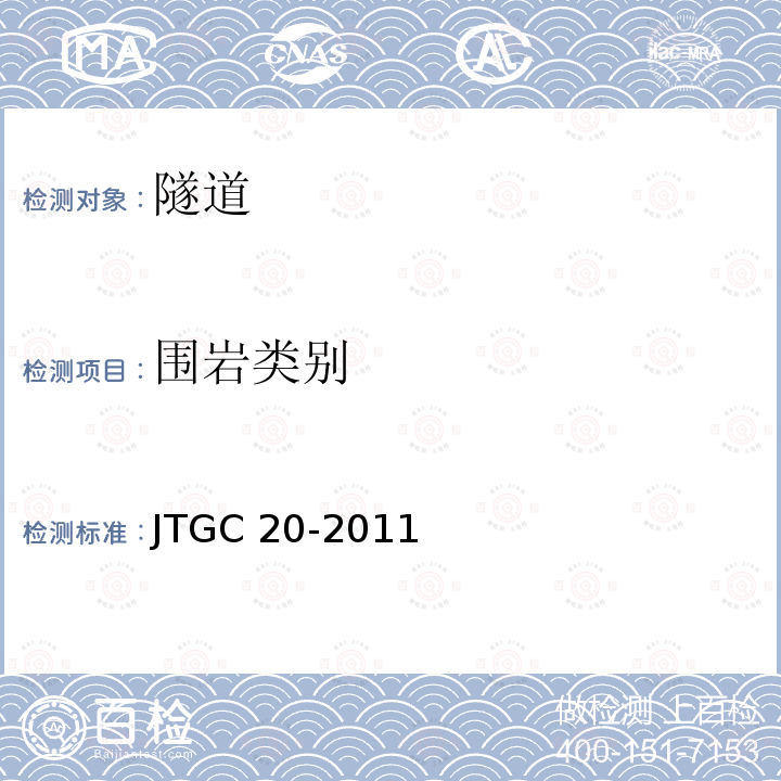 围岩类别 JTG C20-2011 公路工程地质勘察规范(附条文说明)(附英文版)