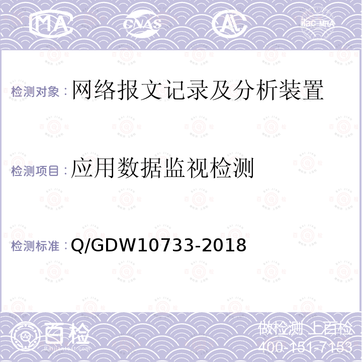 应用数据监视检测 应用数据监视检测 Q/GDW10733-2018