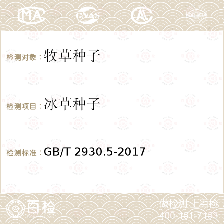 冰草种子 冰草种子 GB/T 2930.5-2017