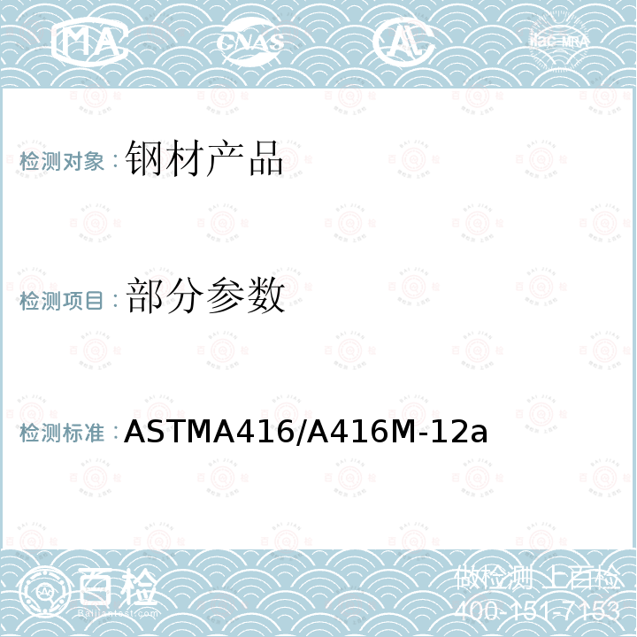部分参数 部分参数 ASTMA416/A416M-12a